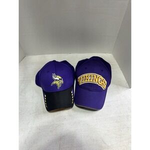 Lot of 2 Minnesota Vikings Hats - Vintage American Needle 90s & New Era 9FORTY